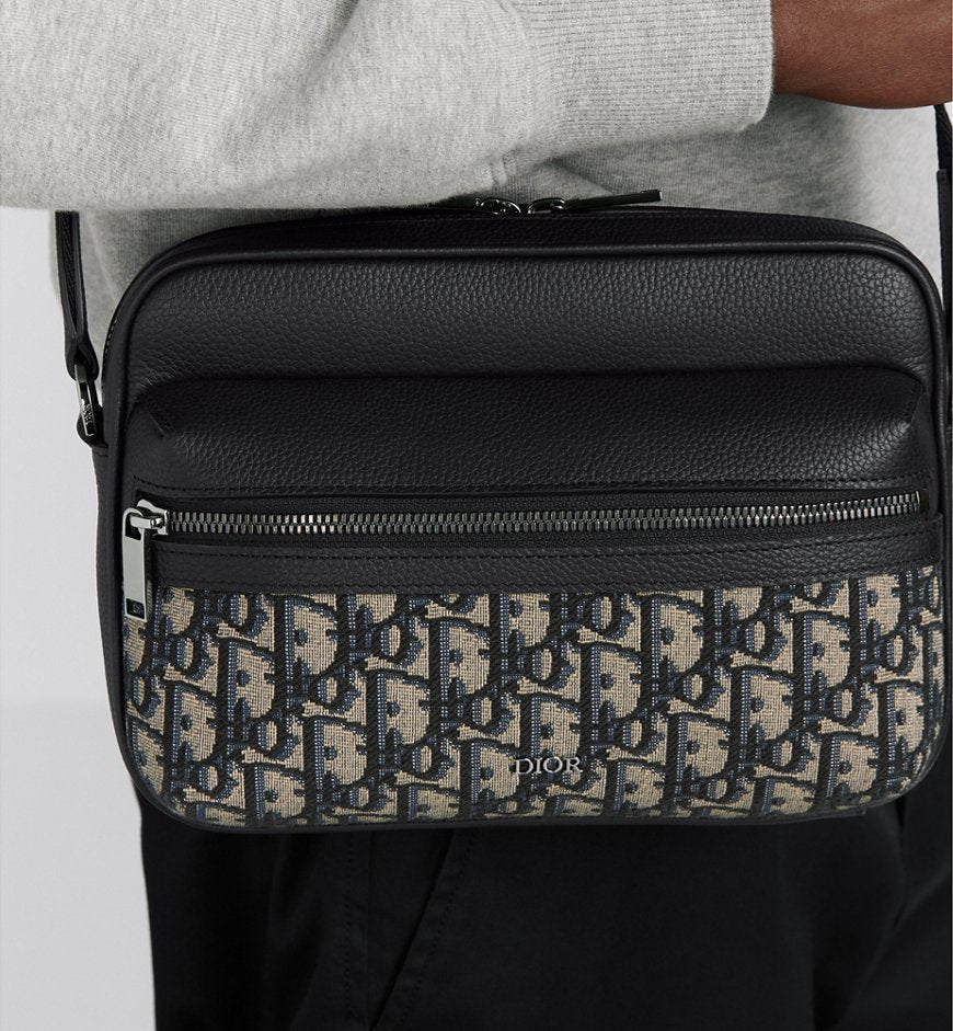 Sac Messenger zippé Rider 2.0 Noir et Beige