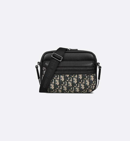 Mini sac Messenger zippé Rider 2.0 Noir et Beige